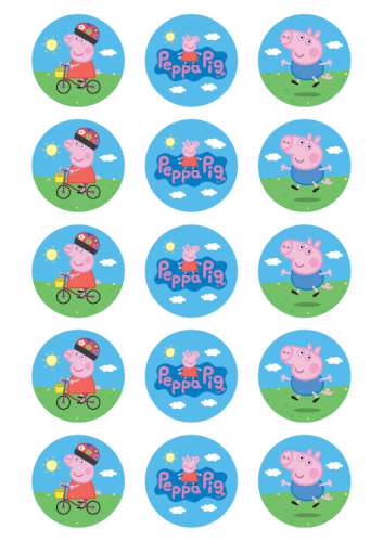 Peppa Pig Edible Cupcake Images - Click Image to Close